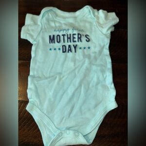 Happy First Mother's Day Light Blue Baby One-Piece